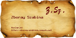 Zboray Szabina névjegykártya