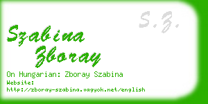 szabina zboray business card